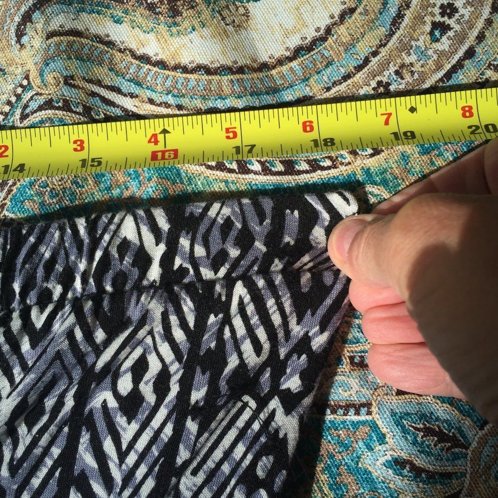 Ambiance jumpsuit strapless gray black cream print tribal SM - Picture 8 of 10